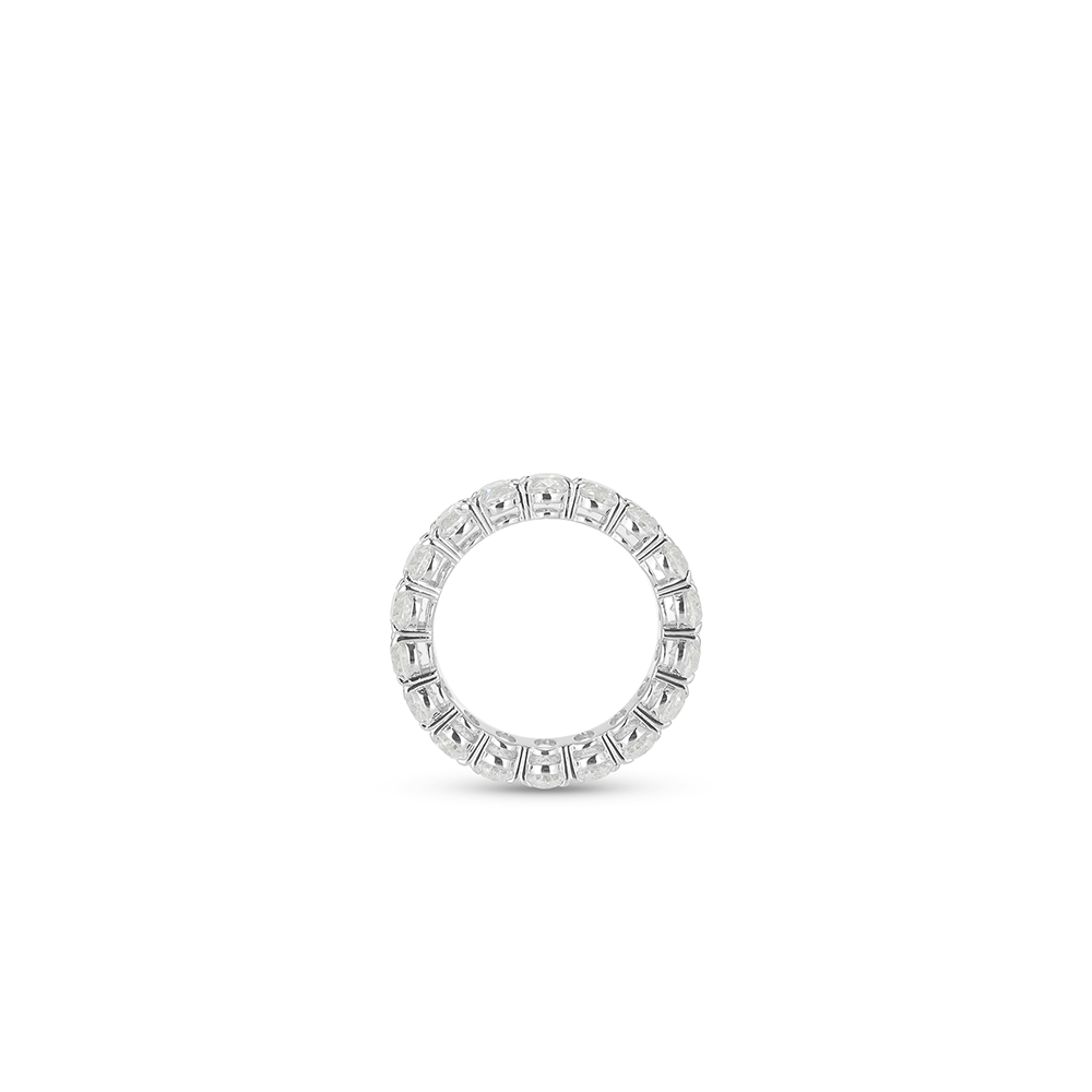 #1040-楕円が紡ぐしなやかなきらめき - 洗練されたフルダイヤモンドシルバーリング(925シルバー)