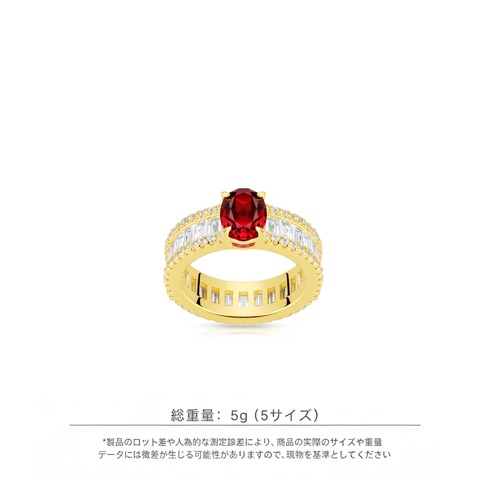 #10872-ローズレッドカボション リング（925シルバー）