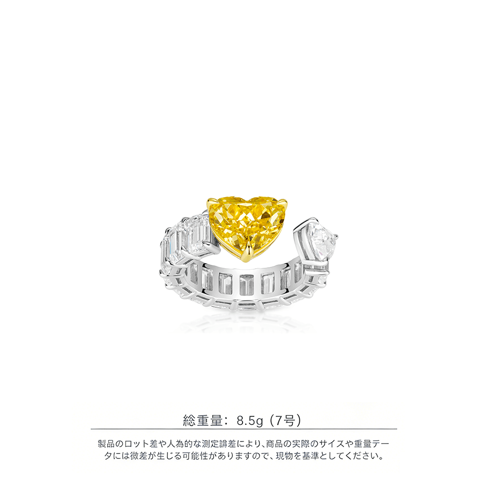 #10892-イエローハート メレダイヤリング（925シルバー）