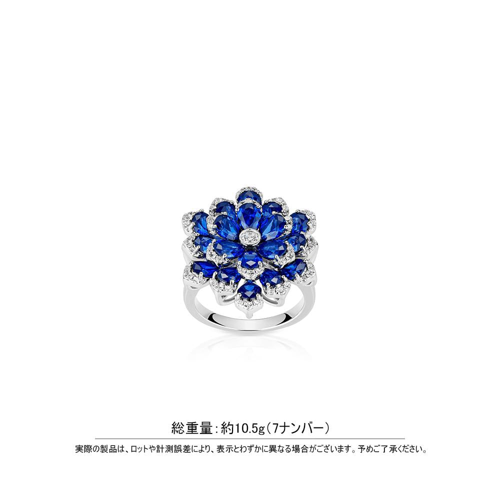 #1136-蒼き永遠の花びらが指を包む - クラシックな銀リング、な輝き（S925）