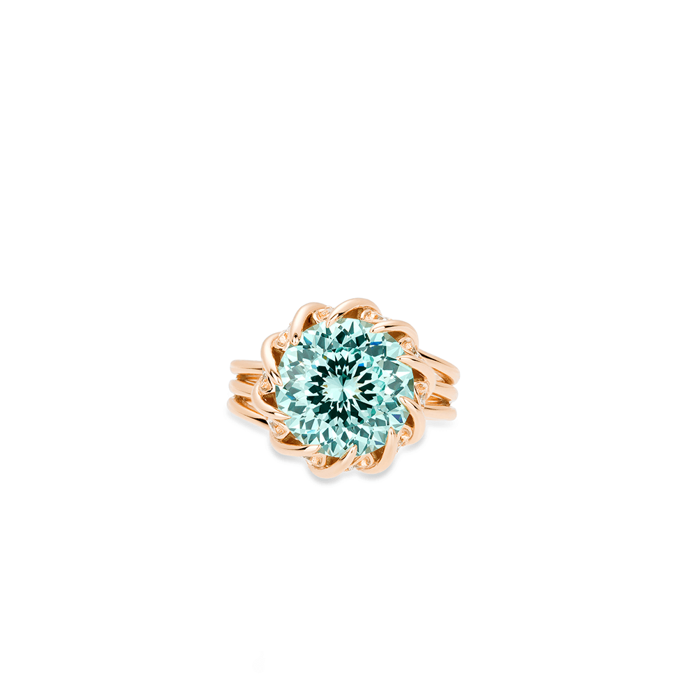 #1220シャンパンゴールドライアンフルブラインドリング 蓮のような柔らかなデザイン 大人可愛い豪華光沢 万能指元アクセサリー（925シルバー）