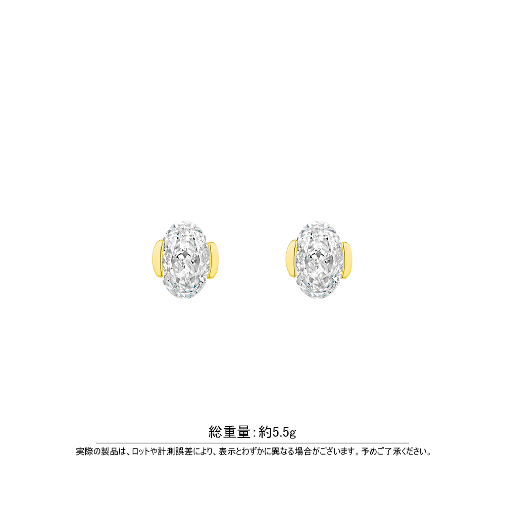 #30561 ホワイトオーバルジェムピアス シンプルデザイン 大人可愛い豪華光沢 オシャレなイヤーアクセサリー（S925）