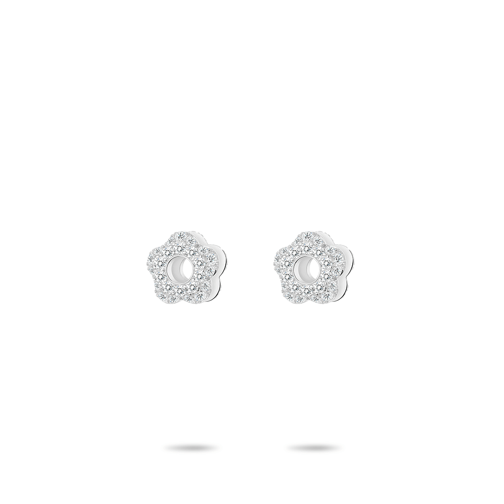 #3577-シルバー透かしピアス スッキリ上品 万能耳飾り (S925)