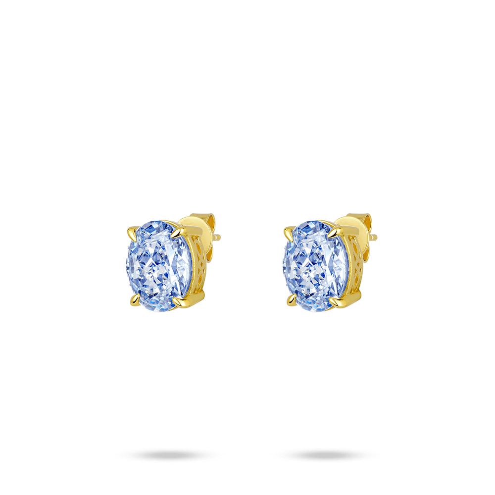 #3988 ブルーパープルストーンイヤリング ゴールド × ブルーパープルの柔らかな輝き 大人可愛い耳元アクセサリー（925シルバー）