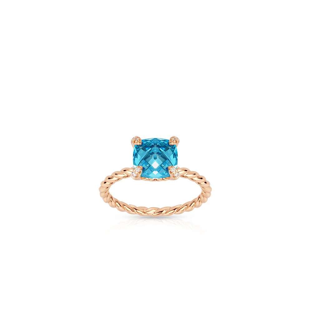 #10523  撚り糸が紡ぐ青の宝石 - で力強いシルバーリング（925シルバー）