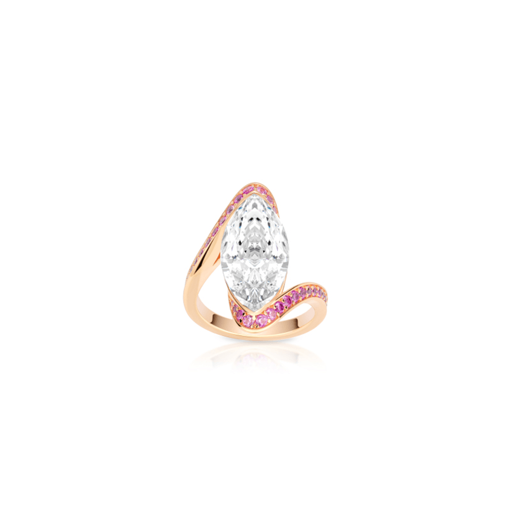 #10993- ホワイト馬目石ツイストリング 総石豪華煌めき 上品洗練 万能指元アクセサリー (S925)