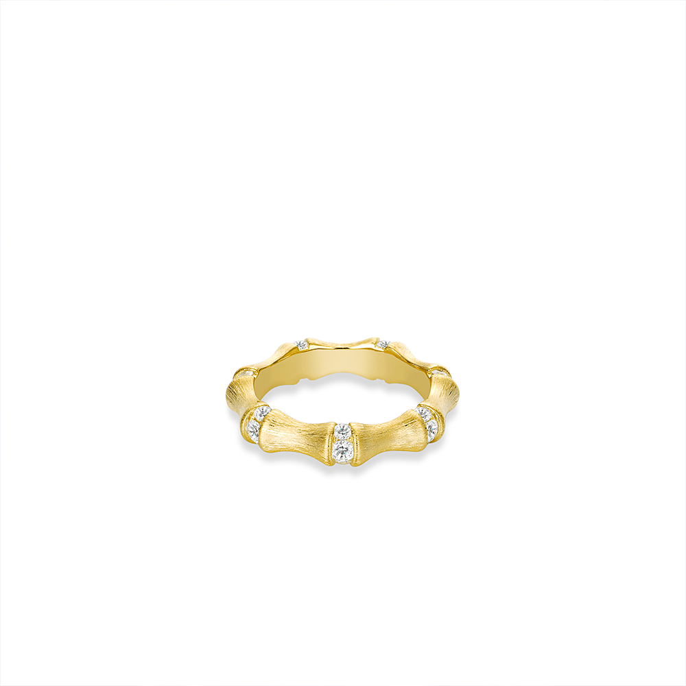 #1546-竹節デザイン ビジュー レトロ リング コーデに合わせやすい 高級感アクセサリー（925シルバー）