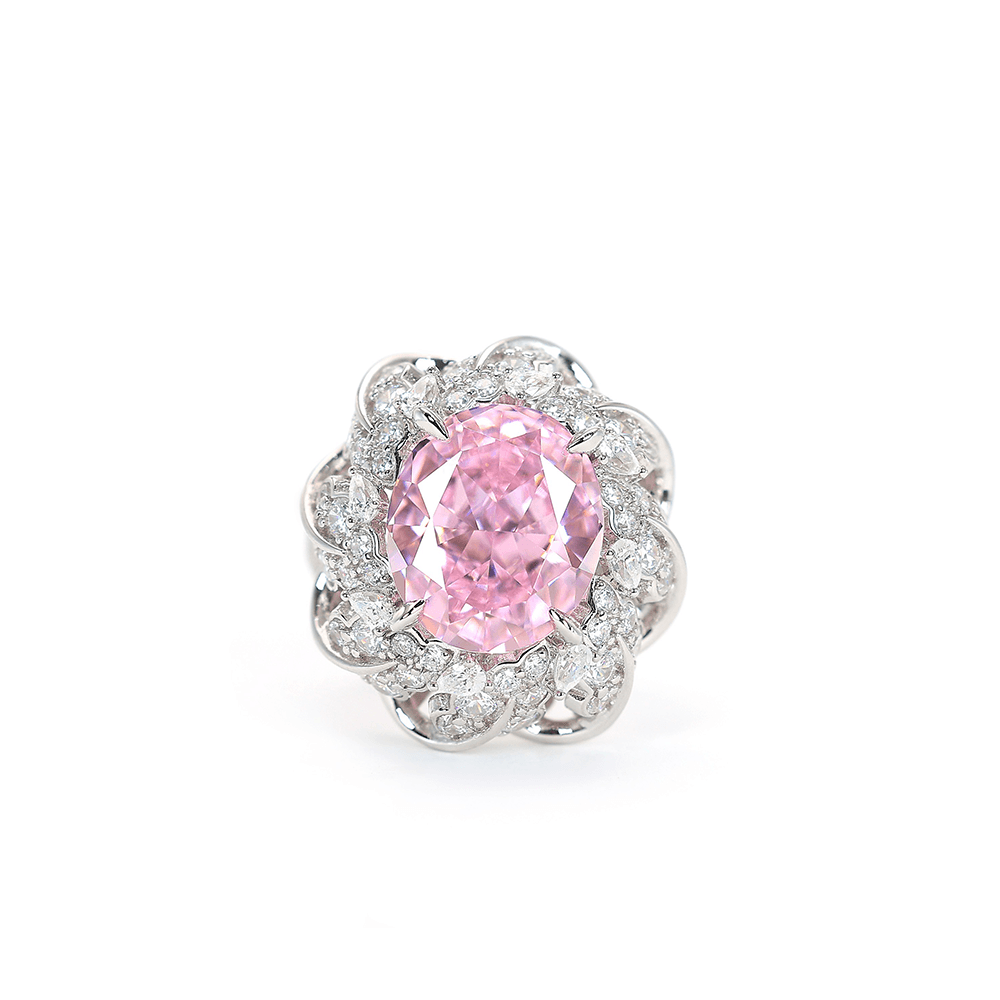 #1127-可愛いピンク花リング レディース定番人気アクセ（S925）