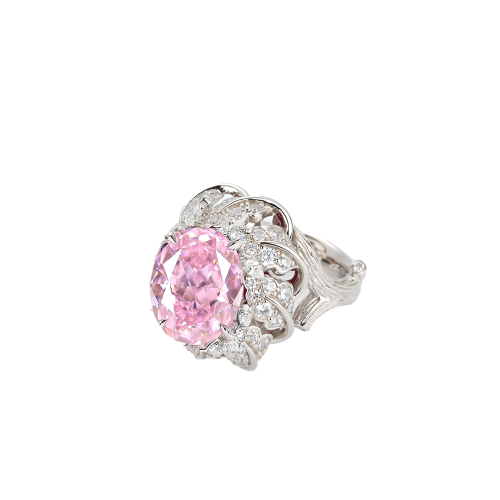 #1127-可愛いピンク花リング レディース定番人気アクセ（S925）