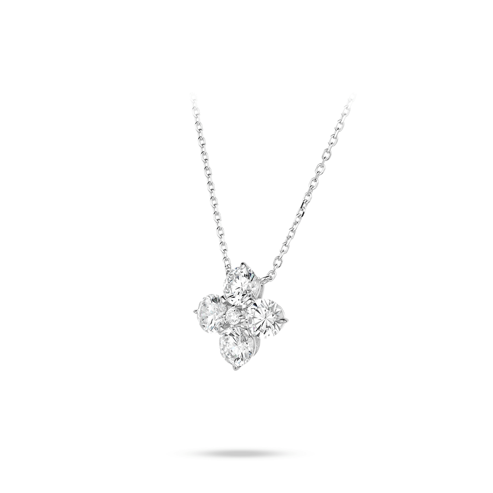 #-20744-ホワイト 4 ドットネックレス シンプル上品 万能首元アクセ (S925)