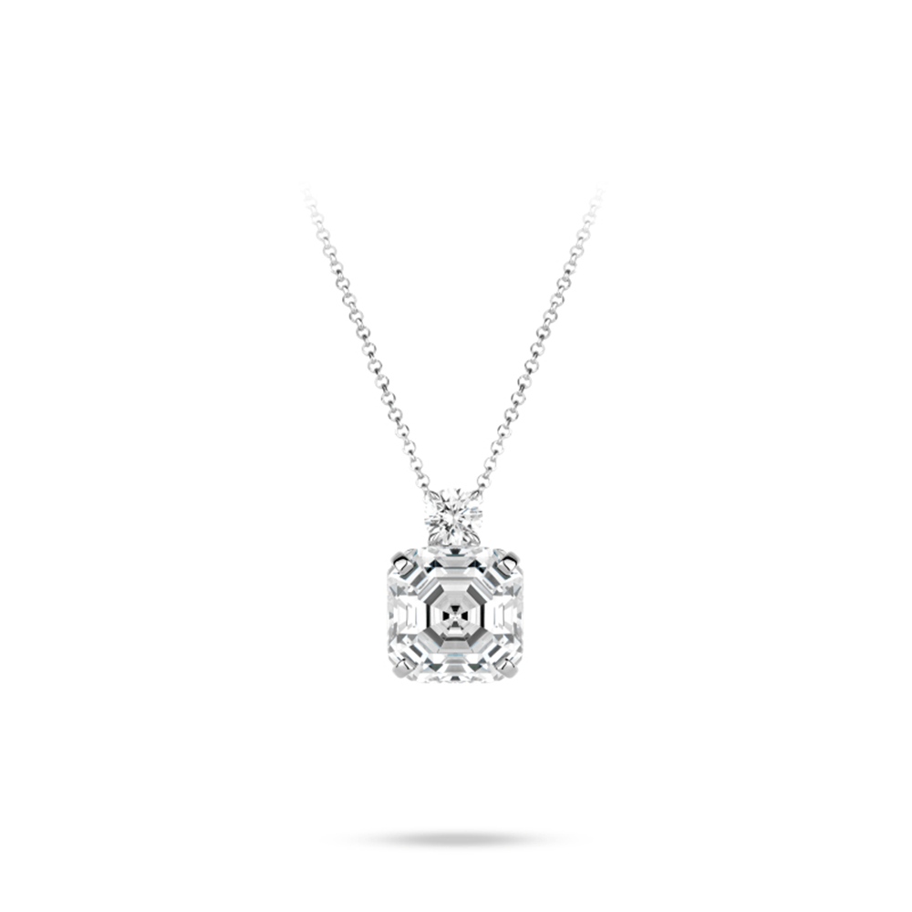 #21270-光の結晶が佇む、現代の立方ネックレス -  氷の結晶と現代建築が融合した、クールで気高いネックレス(925シルバー)。